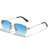 Eleanor | Sunglasses Rimless Gradient Lenses Gold Metal Frame UV400