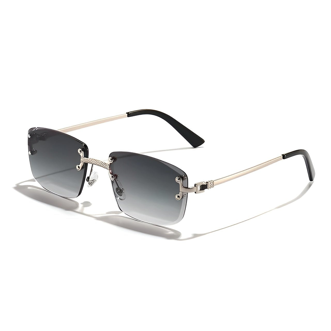 Eleanor | Sunglasses Rimless Gradient Lenses Gold Metal Frame UV400