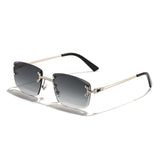 Eleanor | Sunglasses Rimless Gradient Lenses Gold Metal Frame UV400