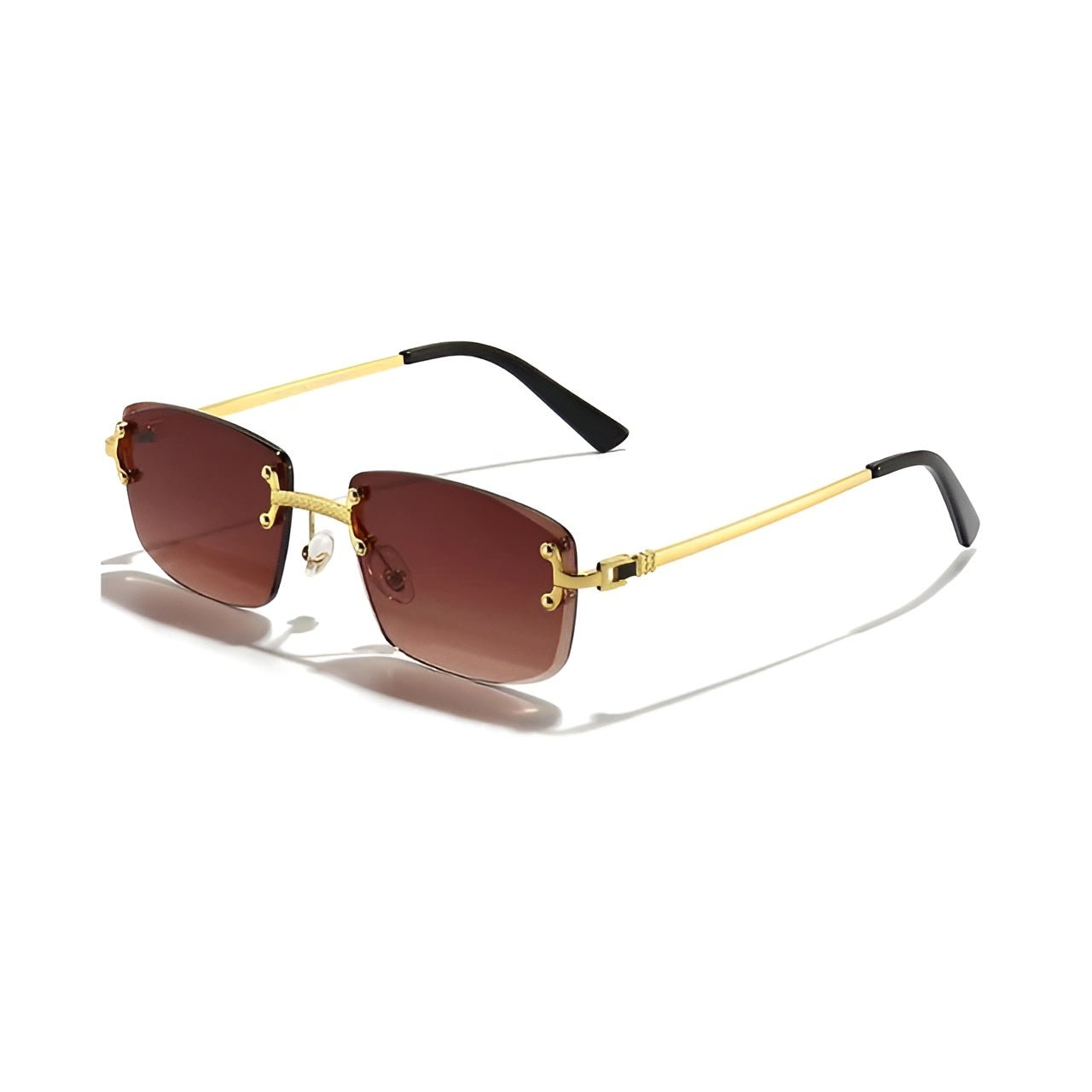 Eleanor | Sunglasses Rimless Gradient Lenses Gold Metal Frame UV400