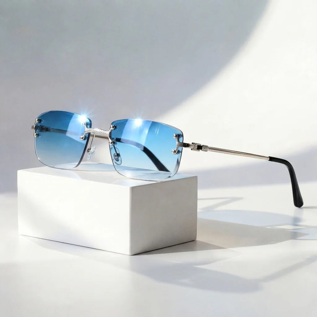 Owen | Sunglasses Rimless Gradient UV400 Protection Gold Metal Arms