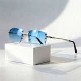 Owen | Sunglasses Rimless Gradient UV400 Protection Gold Metal Arms