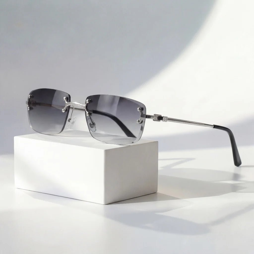 Owen | Sunglasses Rimless Gradient UV400 Protection Gold Metal Arms