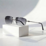Owen | Sunglasses Rimless Gradient UV400 Protection Gold Metal Arms