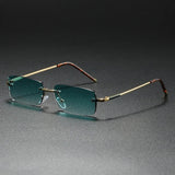 James | Sunglasses Rimless Rectangular Gold Gradient Tinted