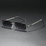 James | Sunglasses Rimless Rectangular Gold Gradient Tinted