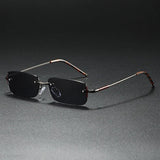 James | Sunglasses Rimless Rectangular Gold Gradient Tinted