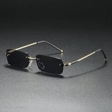James | Sunglasses Rimless Rectangular Gold Gradient Tinted