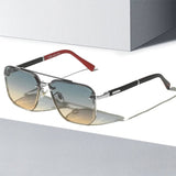Charlotte | Sunglasses Square Aviator Gradient Lens Metal Frame