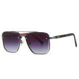 Charlotte | Sunglasses Square Aviator Gradient Lens Metal Frame