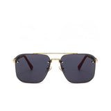 Charlotte | Sunglasses Square Aviator Gradient Lens Metal Frame