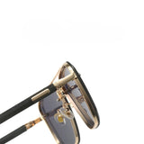 Charlotte | Sunglasses Square Aviator Gradient Lens Metal Frame