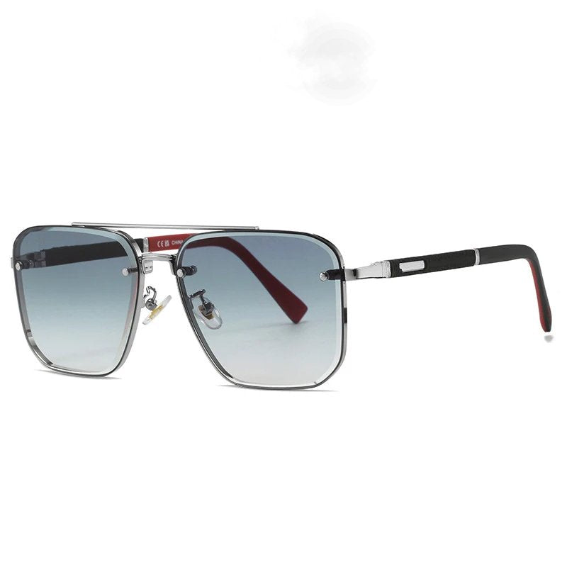 Charlotte | Sunglasses Square Aviator Gradient Lens Metal Frame