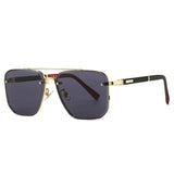 Charlotte | Sunglasses Square Aviator Gradient Lens Metal Frame