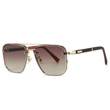 Charlotte | Sunglasses Square Aviator Gradient Lens Metal Frame