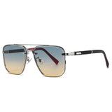 Charlotte | Sunglasses Square Aviator Gradient Lens Metal Frame