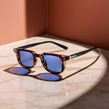 Chloe | Sunglasses Tortoiseshell Frame Blue Mirrored Lens UV Protection